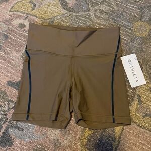Athleta Women's Tan Athletic Shorts with Black Accents